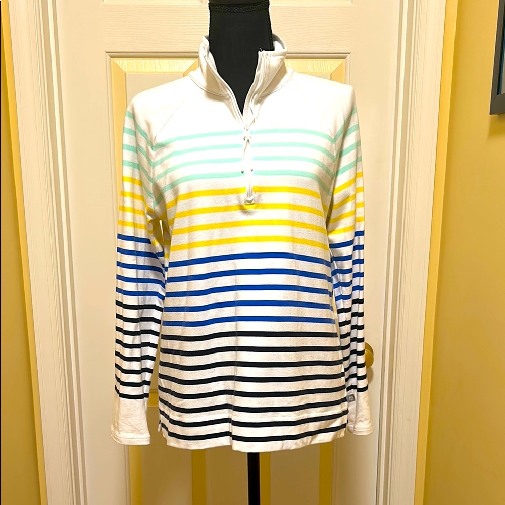 Talbots Soft White Striped Pullover